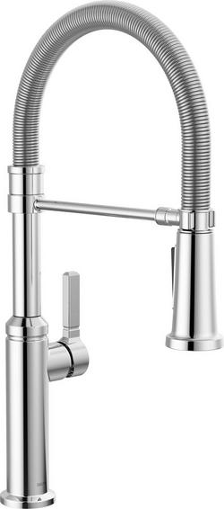 Single Handle Pull Down Kitchen Faucet with Side Spray in Chrome