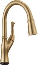 Single Handle Pull Down Kitchen Faucet with Touch Activation in Champagne Bronze