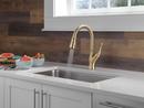 Single Handle Pull Down Kitchen Faucet in Champagne Bronze 