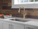 Single Handle Pull Down Kitchen Faucet in Champagne Bronze 