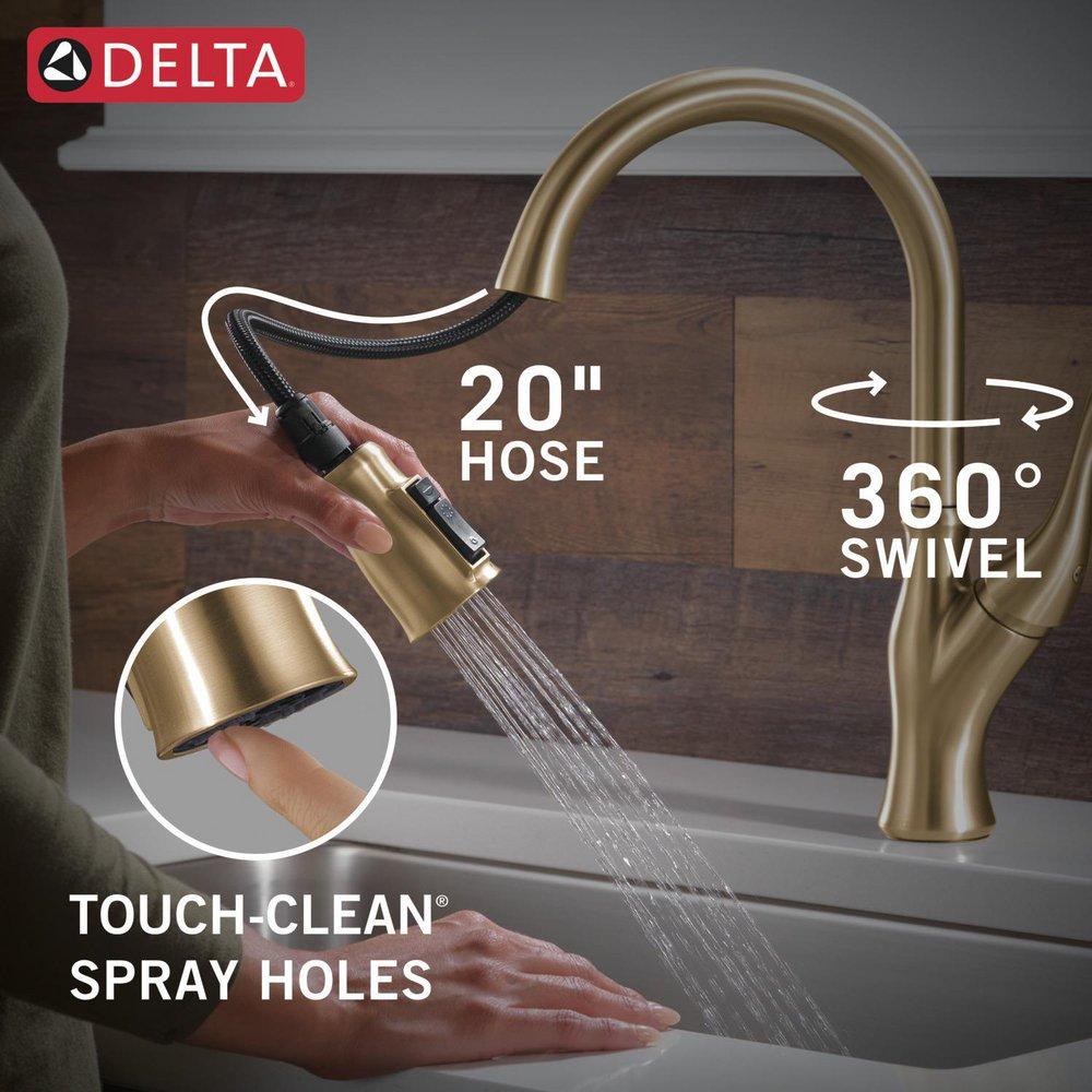 Single Handle Pull Down Kitchen Faucet in Champagne Bronze 