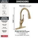 Single Handle Pull Down Kitchen Faucet in Champagne Bronze 