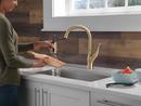Single Handle Pull Down Kitchen Faucet in Champagne Bronze 