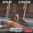 Single Handle Pull Down Kitchen Faucet in Champagne Bronze 