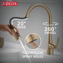 Single Handle Pull Down Kitchen Faucet with Soap Dispenser in Champagne Bronze 