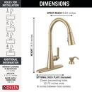 Single Handle Pull Down Kitchen Faucet with Soap Dispenser in Champagne Bronze 