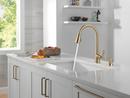 Single Handle Pull Down Kitchen Faucet with Soap Dispenser in Champagne Bronze 