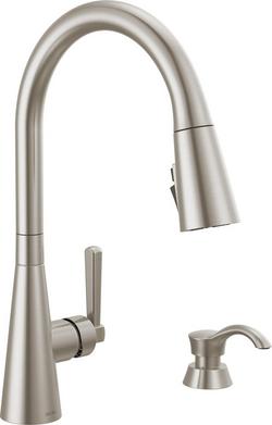 Single Handle Pull Down Kitchen Faucet in SpotShield&reg; Stainless