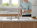 Single Handle Pull Down Kitchen Faucet with Soap Dispenser in SpotShield&reg; Stainless 