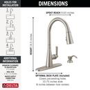 Single Handle Pull Down Kitchen Faucet with Soap Dispenser in SpotShield&reg; Stainless 