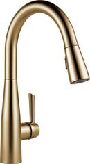 Single Handle Pull Down Kitchen Faucet in Champagne Bronze