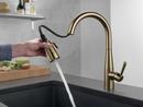Single Handle Pull Down Kitchen Faucet in Champagne Bronze 