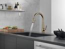 Single Handle Pull Down Kitchen Faucet in Champagne Bronze 