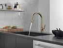 Single Handle Pull Down Kitchen Faucet in Champagne Bronze 