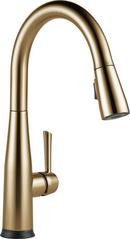 Single Handle Pull Down Kitchen Faucet with Touch Activation in Champagne Bronze