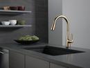 Single Handle Pull Down Kitchen Faucet with Touch Activation in Champagne Bronze 