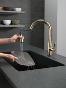 Single Handle Pull Down Kitchen Faucet with Touch Activation in Champagne Bronze 