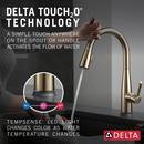 Single Handle Pull Down Kitchen Faucet with Touch Activation in Champagne Bronze 