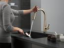 Single Handle Pull Down Kitchen Faucet with Touch Activation in Champagne Bronze 