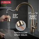 Single Handle Pull Down Kitchen Faucet with Touch Activation in Champagne Bronze 