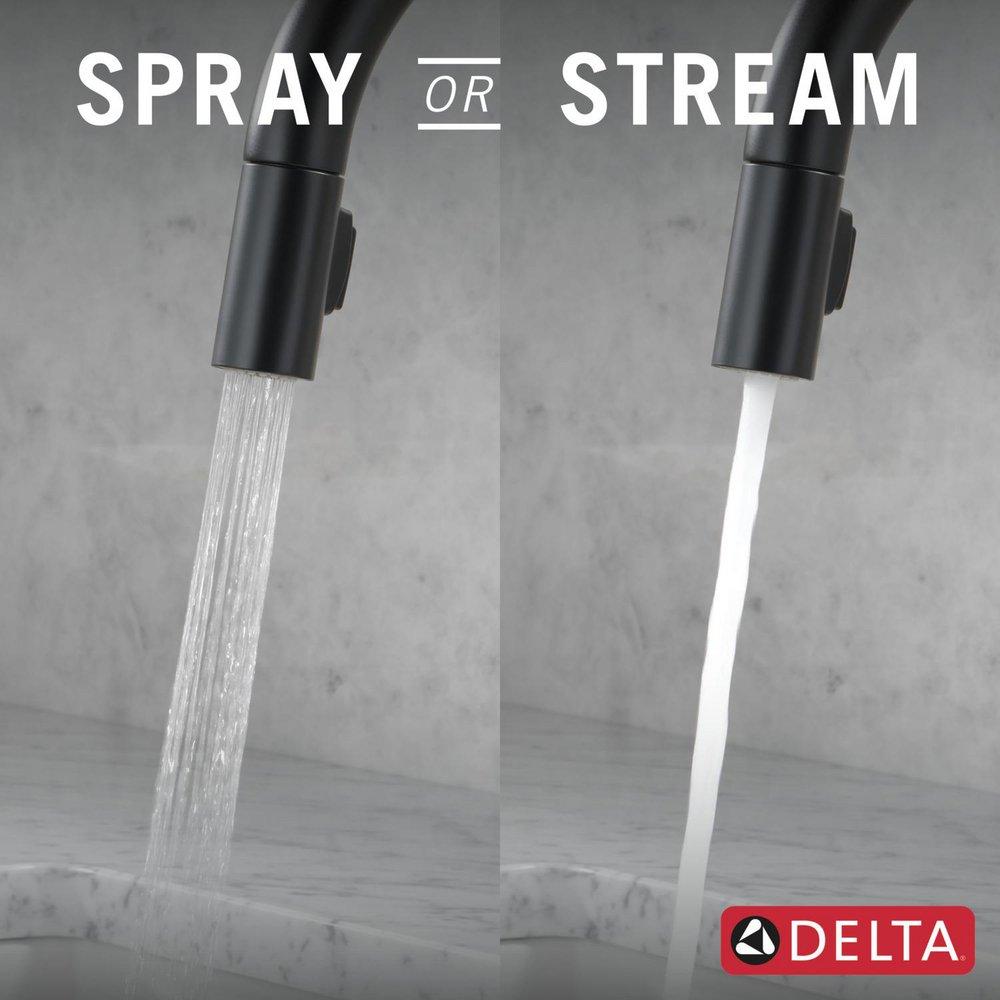 Single Handle Pull Down Touchless Kitchen Faucet with Touch and Voice Activation in Matte Black 