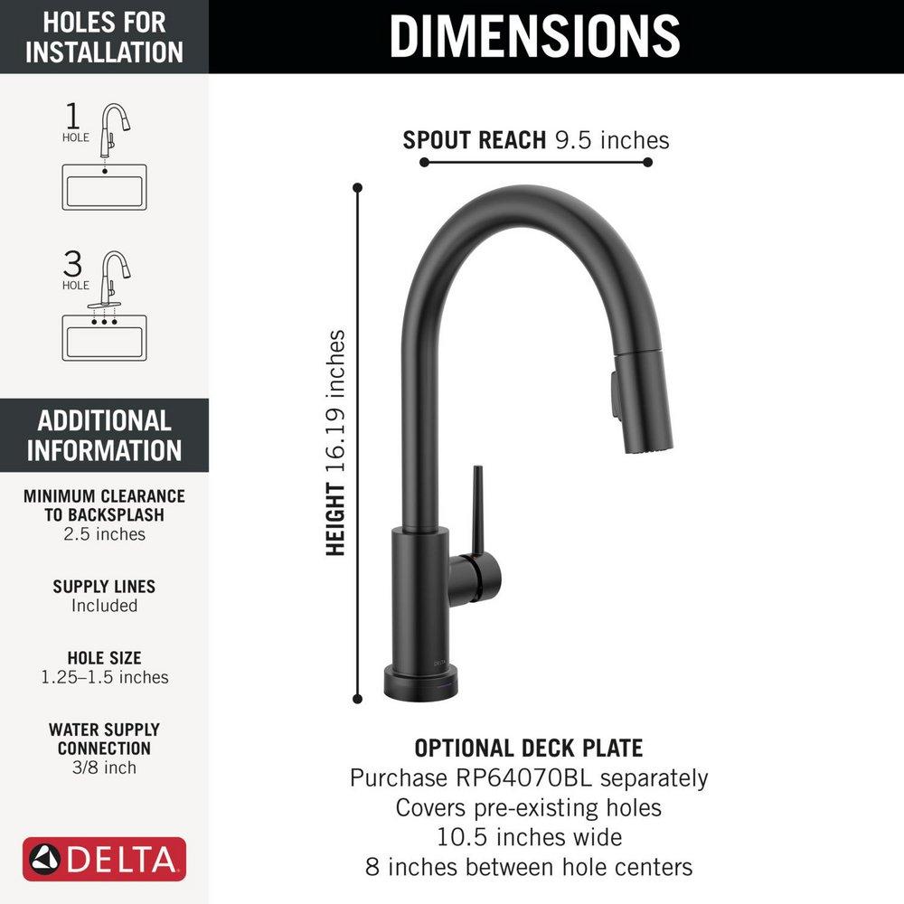 Single Handle Pull Down Touchless Kitchen Faucet with Touch and Voice Activation in Matte Black 