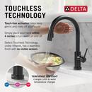 Single Handle Pull Down Touchless Kitchen Faucet with Touch and Voice Activation in Matte Black 