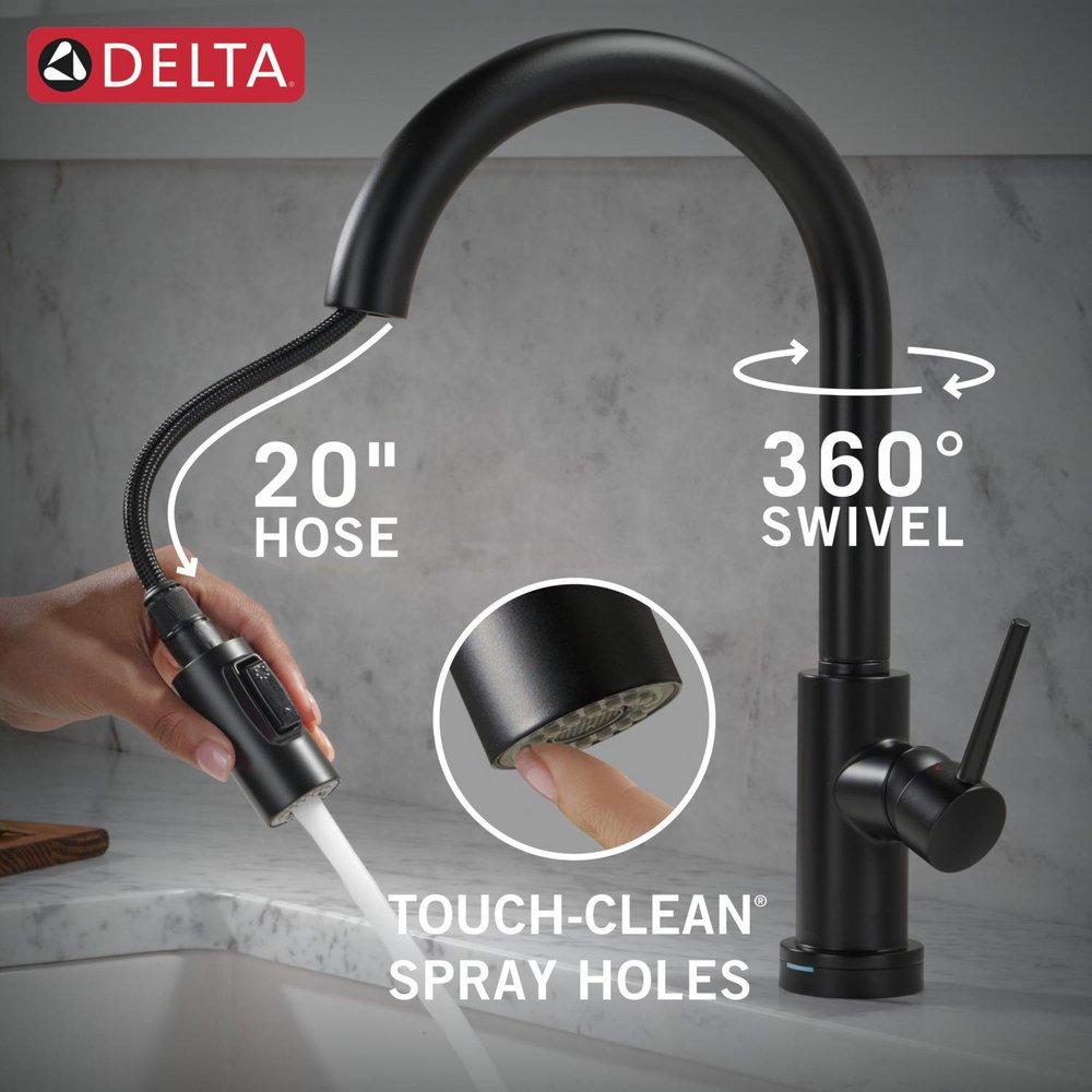 Single Handle Pull Down Touchless Kitchen Faucet with Touch and Voice Activation in Matte Black 