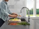 Single Handle Pull Down Kitchen Faucet with Touch and Voice Activation in Chrome 