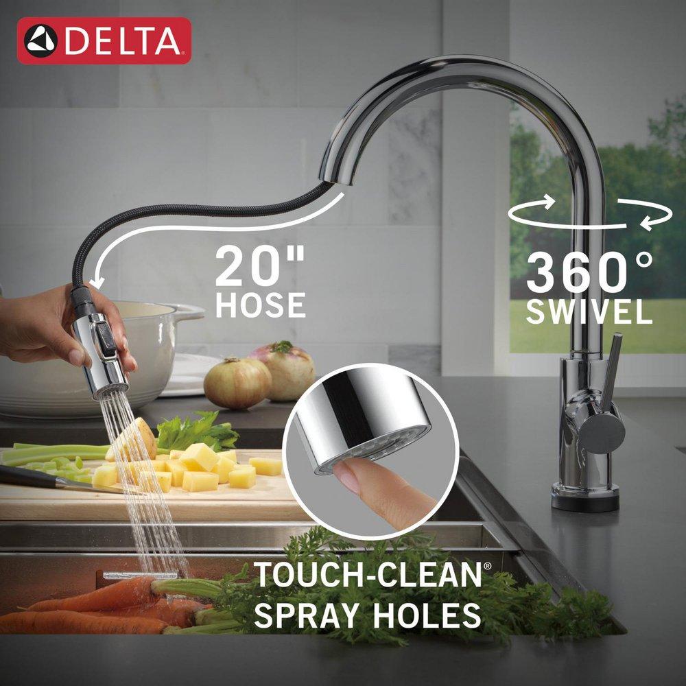 Single Handle Pull Down Kitchen Faucet with Touch and Voice Activation in Chrome 
