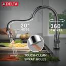 Single Handle Pull Down Kitchen Faucet with Touch and Voice Activation in Chrome 