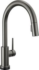 Single Handle Pull Down Kitchen Faucet with Touch and Voice Activation in Black Stainless