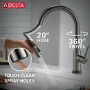 Single Handle Pull Down Kitchen Faucet with Touch and Voice Activation in Black Stainless 