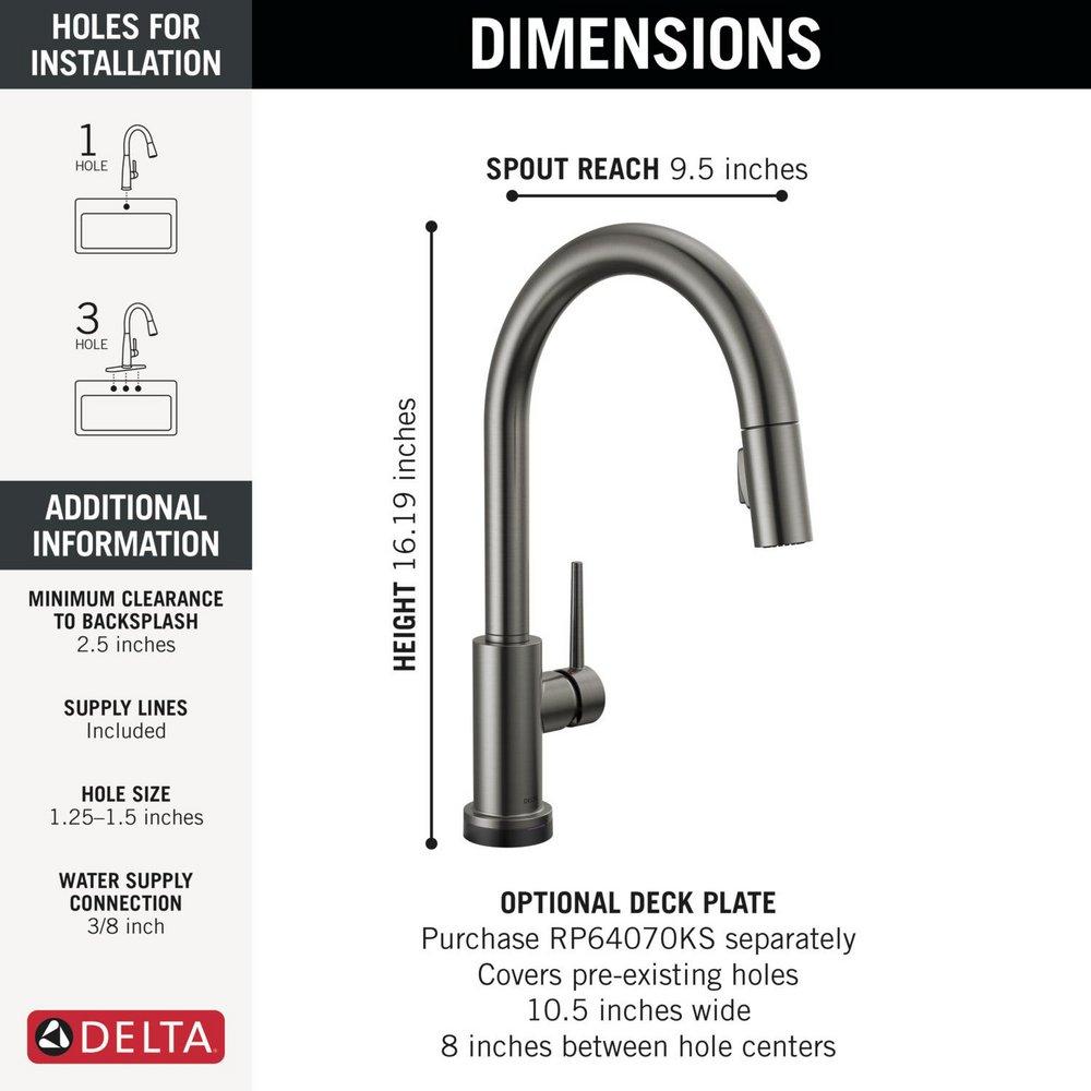 Single Handle Pull Down Kitchen Faucet with Touch and Voice Activation in Black Stainless 