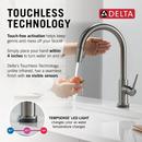Single Handle Pull Down Kitchen Faucet with Touch and Voice Activation in Black Stainless 