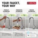 Single Handle Pull Down Kitchen Faucet with Touch and Voice Activation in Arctic Stainless 