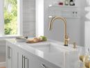 Single Handle Pull Down Kitchen Faucet with Touch and Voice Activation in Champagne Bronze 