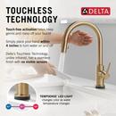 Single Handle Pull Down Kitchen Faucet with Touch and Voice Activation in Champagne Bronze 