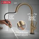 Single Handle Pull Down Kitchen Faucet with Touch and Voice Activation in Champagne Bronze 