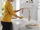 Single Handle Pull Down Kitchen Faucet with Touch and Voice Activation in Champagne Bronze 