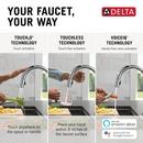 Single Handle Pull Down Kitchen Faucet with Touch and Voice Activation in Chrome 