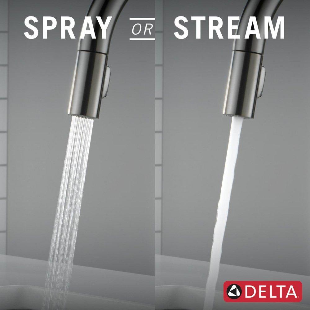 Single Handle Pull Down Kitchen Faucet with Touch and Voice Activation in Black Stainless 