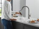 Single Handle Pull Down Kitchen Faucet with Touch and Voice Activation in Black Stainless 