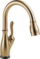 Single Handle Pull Down Kitchen Faucet with Touch Activation in Champagne Bronze