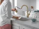 Single Handle Pull Down Kitchen Faucet with Touch Activation in Champagne Bronze 
