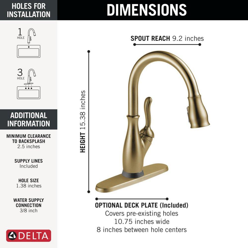 Single Handle Pull Down Kitchen Faucet with Touch Activation in Champagne Bronze 