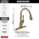 Single Handle Pull Down Kitchen Faucet with Touch Activation in Champagne Bronze 