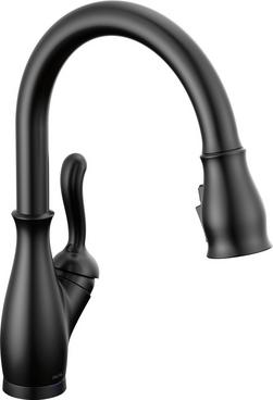 Single Handle Pull Down Touchless Kitchen Faucet with Touch Activation in Matte Black