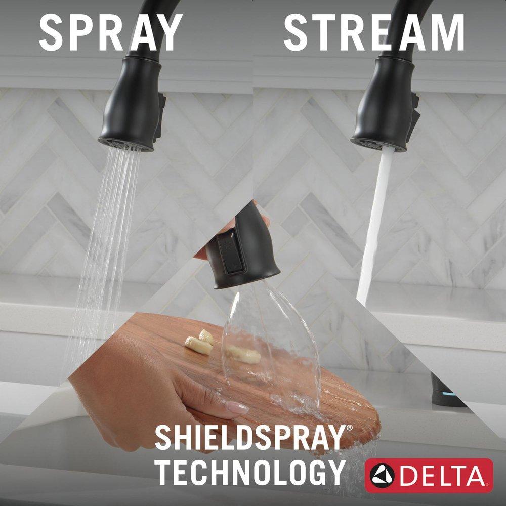 Single Handle Pull Down Touchless Kitchen Faucet with Touch Activation in Matte Black 