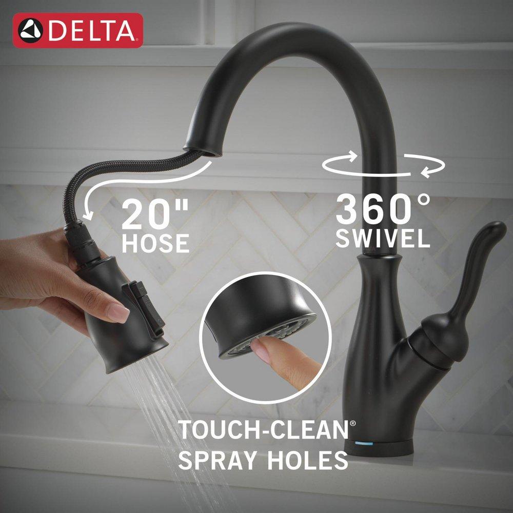 Single Handle Pull Down Touchless Kitchen Faucet with Touch Activation in Matte Black 